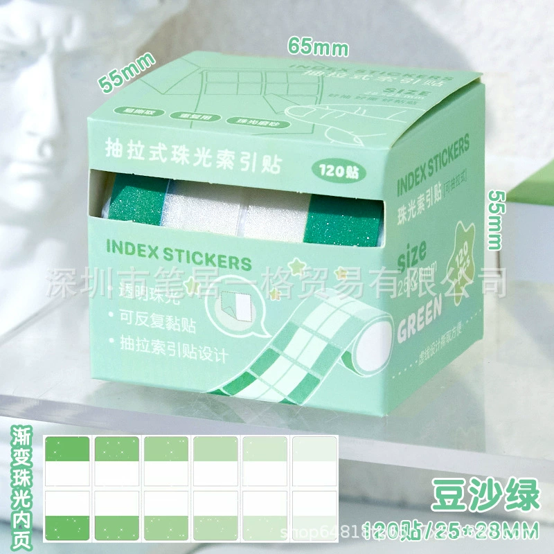 Transparent Fluorescent Index Sticker Tabs, Paper Bookmarks 12×44 mm, Multi‑color Packs