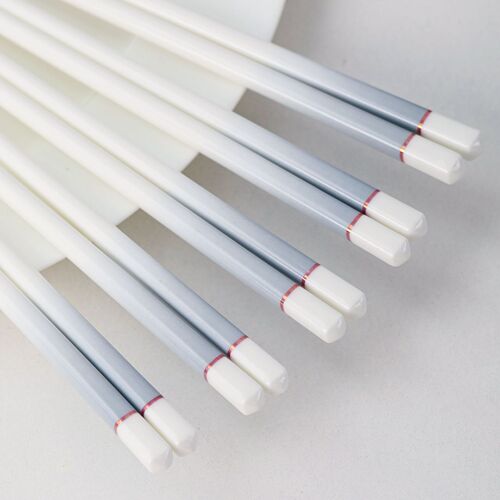 [Simple gradient gray] Ceramic chopsticks for household use, high temperature resistance, easy to clean, not easy to breed bacteria, for use in disinfection cabinets
