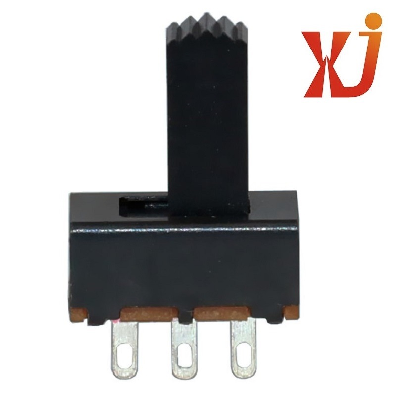小型3档拨动开关黑色 转换3段滑动开关直脚 双极三位拨码开关直插