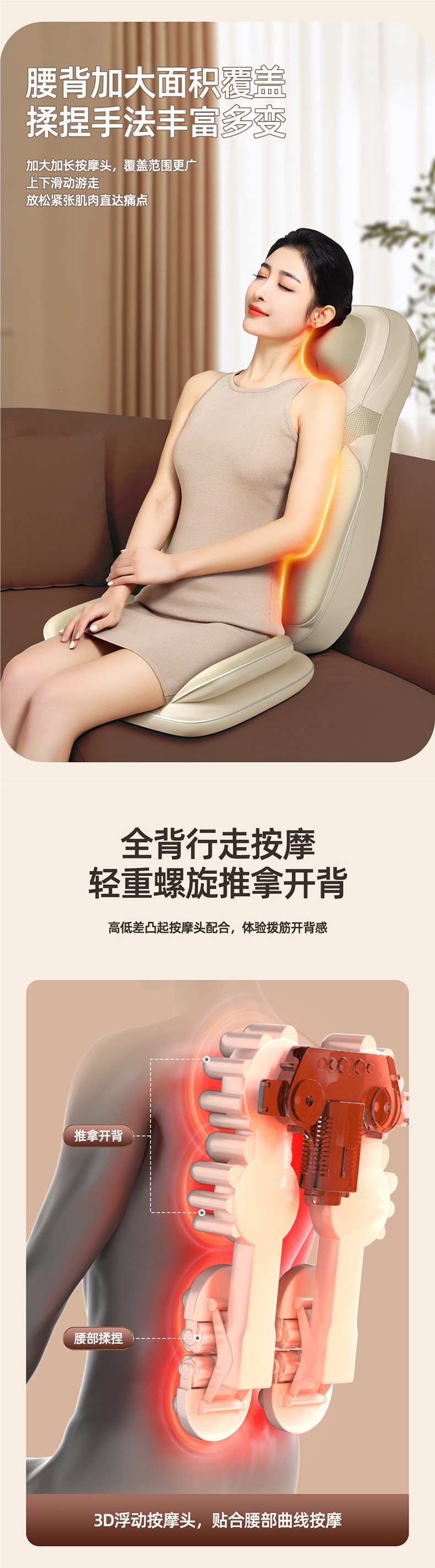 Zhigo Massager for Shoulder, Neck, Lumbar, and Back - Fully Automatic Kneading Device, Multifunctional Full-Body Massage Cushion Chair for Home Use