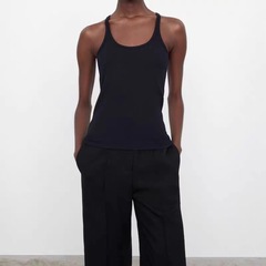 TOT camisole minimalist design organic cotton camisole slim stretch U-neck thin shoulder sleeveless top vest