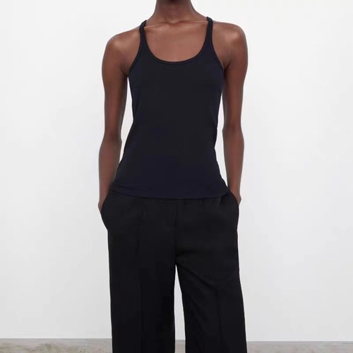 TOT camisole minimalist design organic cotton camisole slim stretch U-neck thin shoulder sleeveless top vest