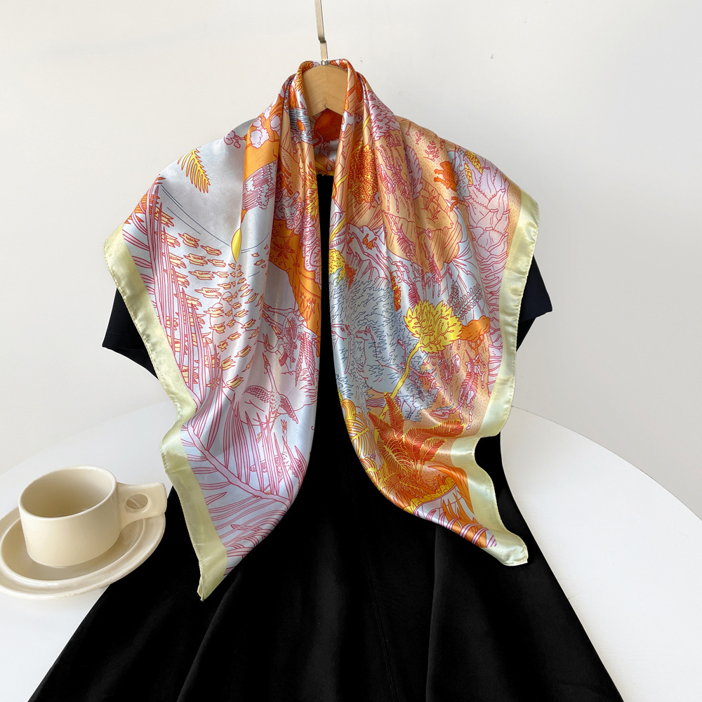 Femmes Décontractée Vacances Couleur Unie Polyester Écharpe En Soie display picture 8