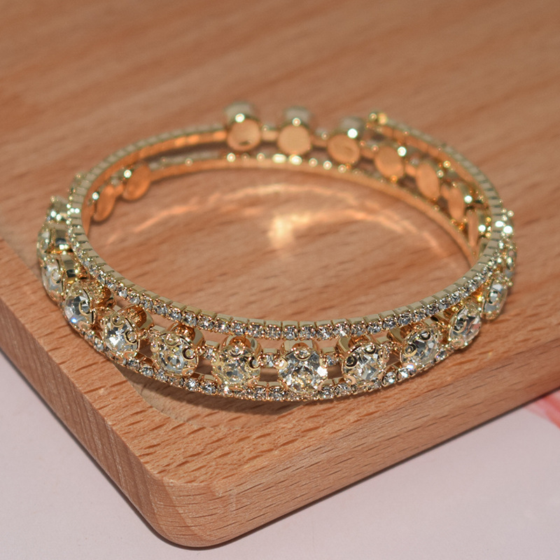 Luxurious Geometric Rhinestone Women's Bangle display picture 3