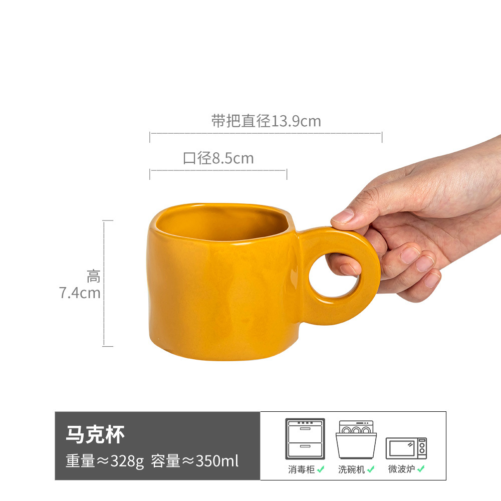 Alta apariencia en línea celebridad taza hogar cerámica pareja taza de agua ins Estilo Vintage taza de café al por mayor taza creativa