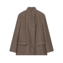 ZR女装  欧美风2025冬季新品英伦风新中式设计感人字斜纹西装外套