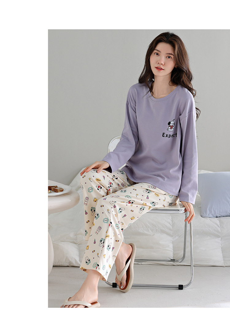 Women's Pajamas, Made of Pure 2024 New Spring Auumn Caroon and Leisure Coon, Suiable for Ouerwear Home Clohing_voghion.com