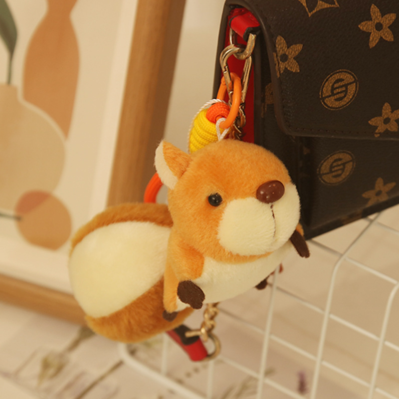 Nueva cola grande, ardilla pequeña, colgante, muñeco de peluche, bolso de dibujos animados, colgante, llavero, muñeca de ratón
