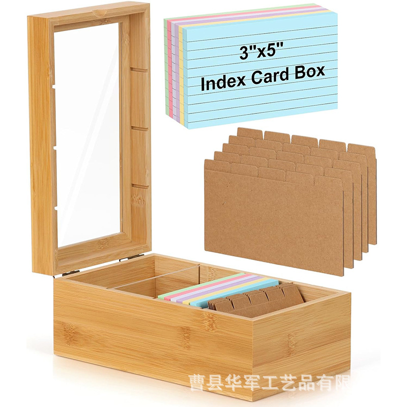 Ready-Made Desktop Card Recipe Storage Box Office Desk Clamshell Business Card Storage Box Document Note Organizer Box