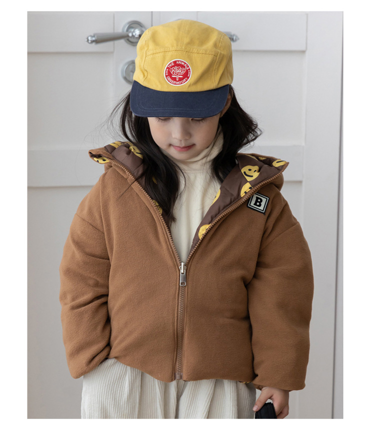 2023 Herbst/Winter doppelseitige weiße Ente Kinderkleidung kurze koreanische Version Baby Daunenjacke_voghion.com