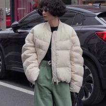 白鸭绒羽绒服女短款小个子冬季2024新款韩版宽松加厚棒球服面包服