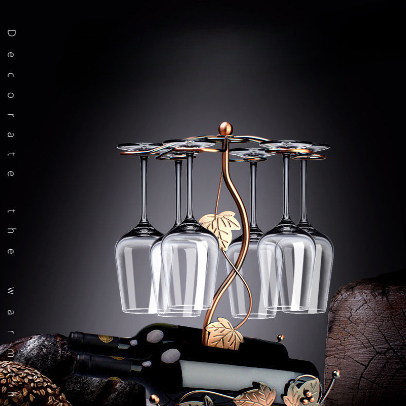 Decoración creativa del hogar Estante de vino Estante de copa de vino al revés Estante de vino Estante de vino Decoración del hogar Estante de copa de vino Estante de vino Pintura Wen Wu