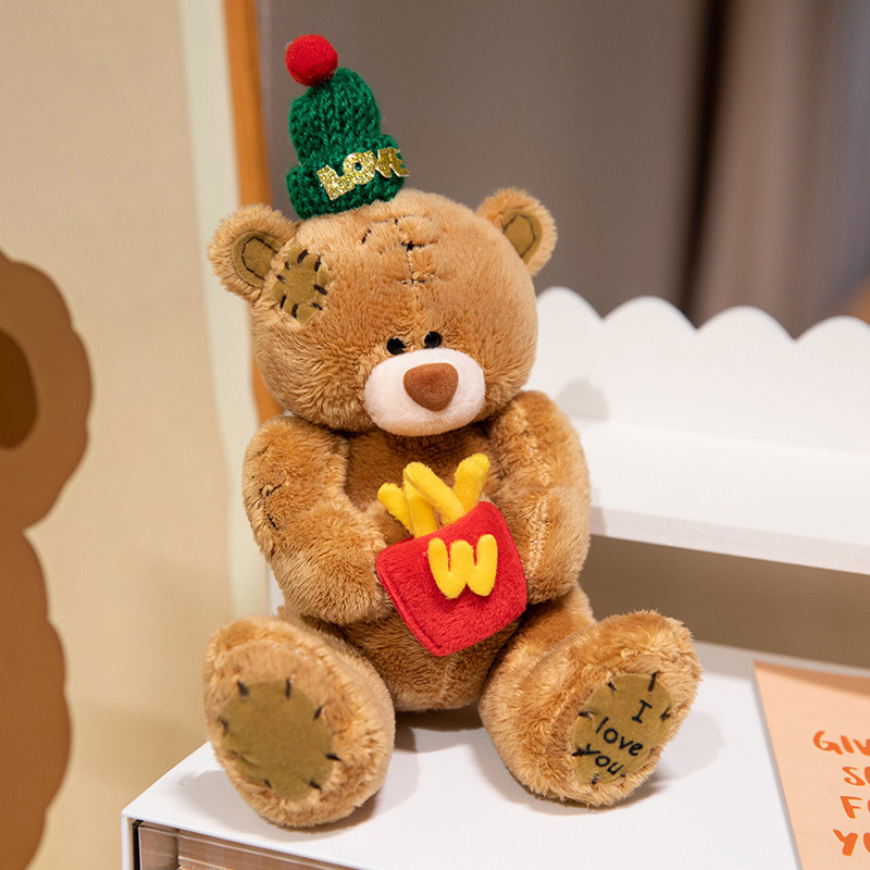 Oso de pudín transfronterizo, papas fritas, muñeco de oso de peluche, doctorado de graduación, muñeco de trapo, muñeco de peluche, muñeco de peluche para niños al por mayor