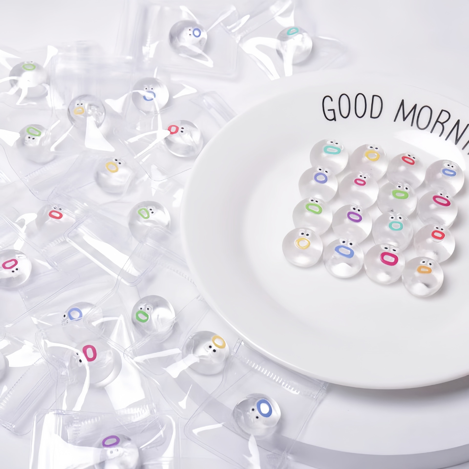 透明表情包小鼻嘎捏捏乐解压卡通迷你发泄球小团子礼品玩具挂件