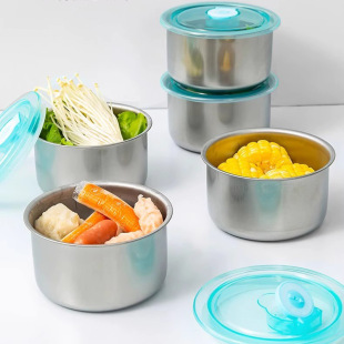 Explosive wholesale stainless steel fresh-keeping box food grade sealed lid vegetable box refrigerator food fresh-keeping frozen large capacity