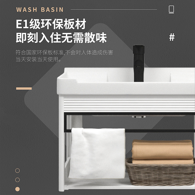 Conjunto de Baño de Aluminio, Mueble de Baño Combinado, Lavabo Simple, Mueble de Baño con Espejo y Lavamanos