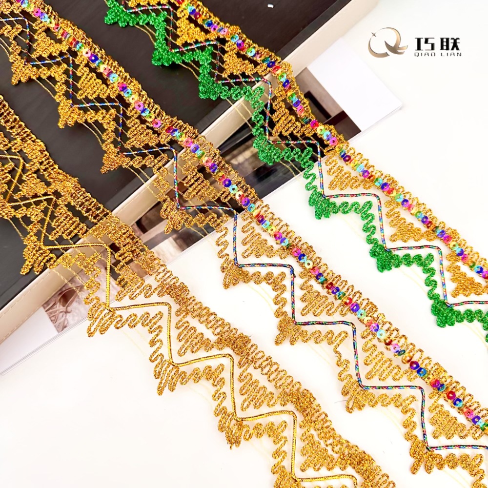 厂家现货金银丝三角花边 民俗宝塔边 礼佛扎纸装饰辅料