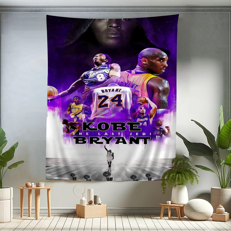 Cross-Border Dropshipping Basketball Kobe Bryant Themed Commemorative Pattern Tapestry Aesthetic Home Decoration Cross-Border Dropshipping Basketball Kobe Bryant Themed Commemorative Pattern Tapestry Aesthetic Home Decoration