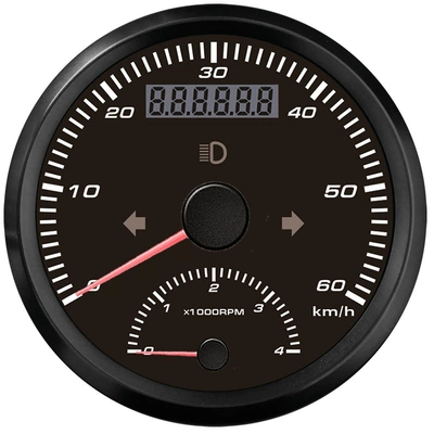 automobile instrument 2-in-one instrument 60 km/h - black-frame-black-background