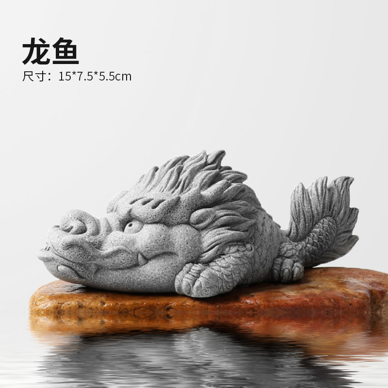 Pecera Arenisca azul Arenisca Dibujos animados Decoración de paisaje de bonsai de león Hippo Decoración de micropaisaje Tallado a prueba de piedra