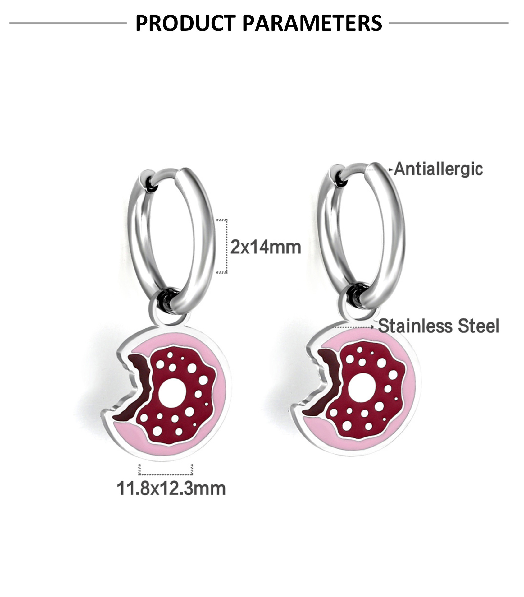10g Weight 1 Pair Sweet Simple Style Fruit Stainless Steel Fruit Plating Drop Earrings