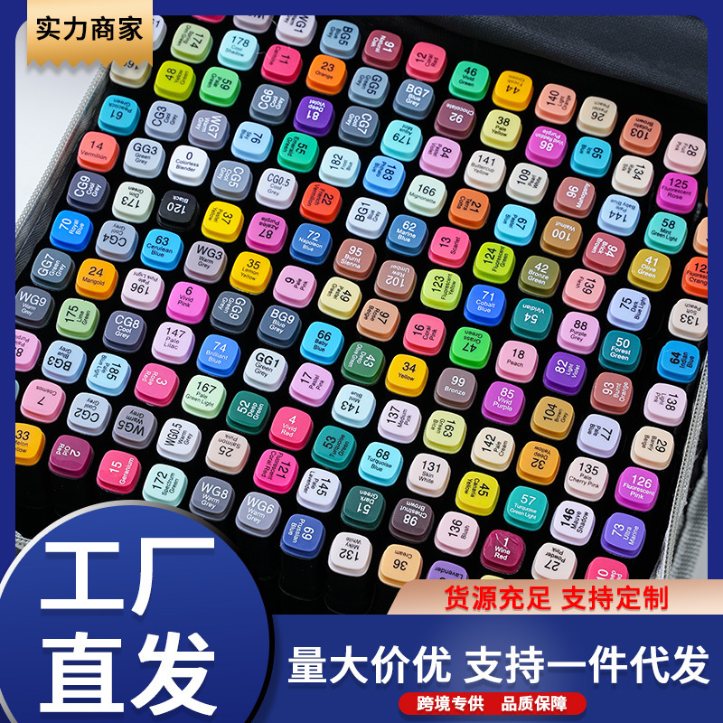 Doble cabeza alcohol aceite marcador pluma set colorido acuarela para niños pincel de pintura graffiti tinta de relleno portátil