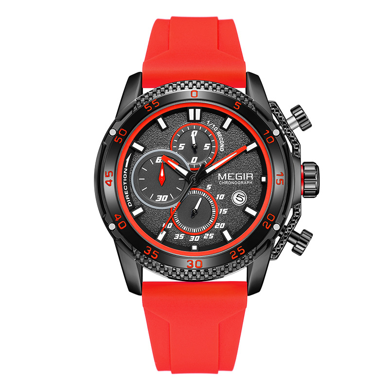 2023 New Hot Selling Watch Megal MEGIR Watch Men's Fashion Multi Functional Waterproof Night Glow Silicone Sports Watch Quartz Watch_voghion.com