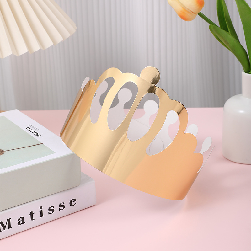 Comercio exterior transfronterizo 20 tarjeta de oro cumpleaños papel corona adultos niños cumpleaños sombrero fiesta decoraciones al por mayor