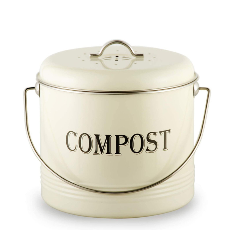 1.5/3L/6L gallon bucket kitchen waste fertilizer bucket galvanized iron portable kitchen fertilizer bucket kitchen waste bucket