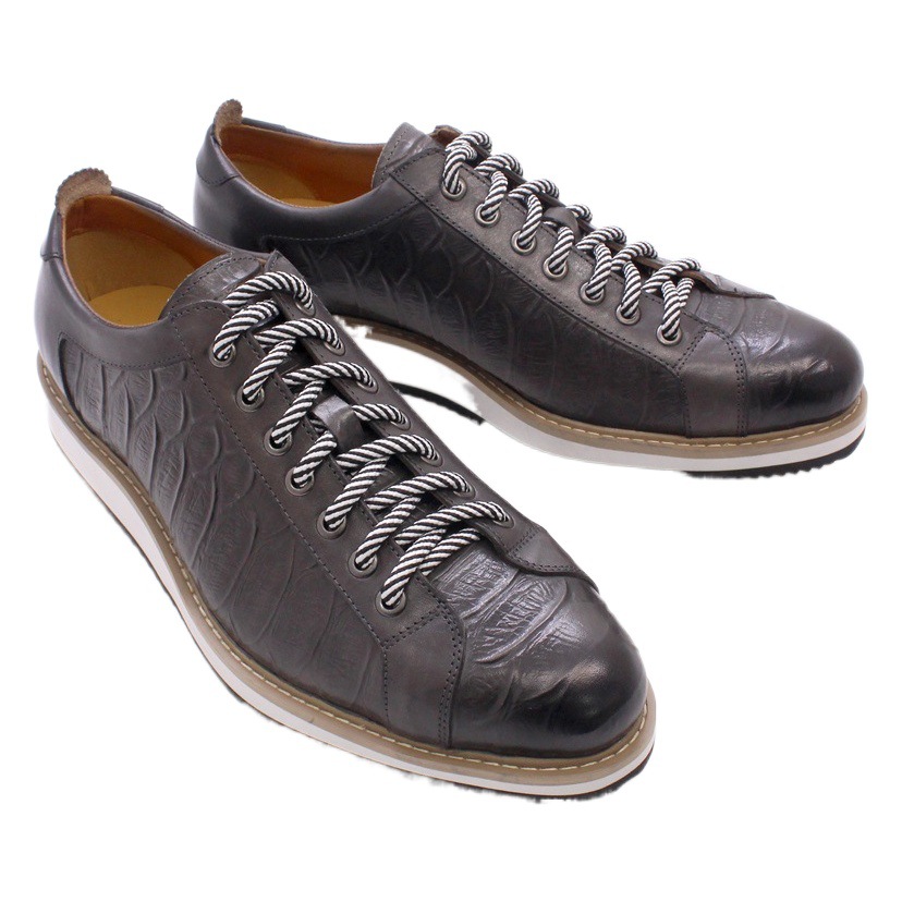Zapatos de cuero casuales zapatos de hombre plataforma de cuero genuino zapatos individuales diarios moda cocodrilo en relieve zapatos hechos a mano zapatos hombres