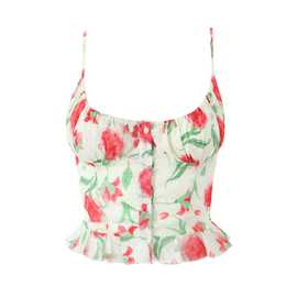 2024秋季ins女装大花松紧小吊带