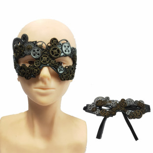Halloween Masquerade retro steampunk gear eye mask carnival party PVC mask factory direct sales