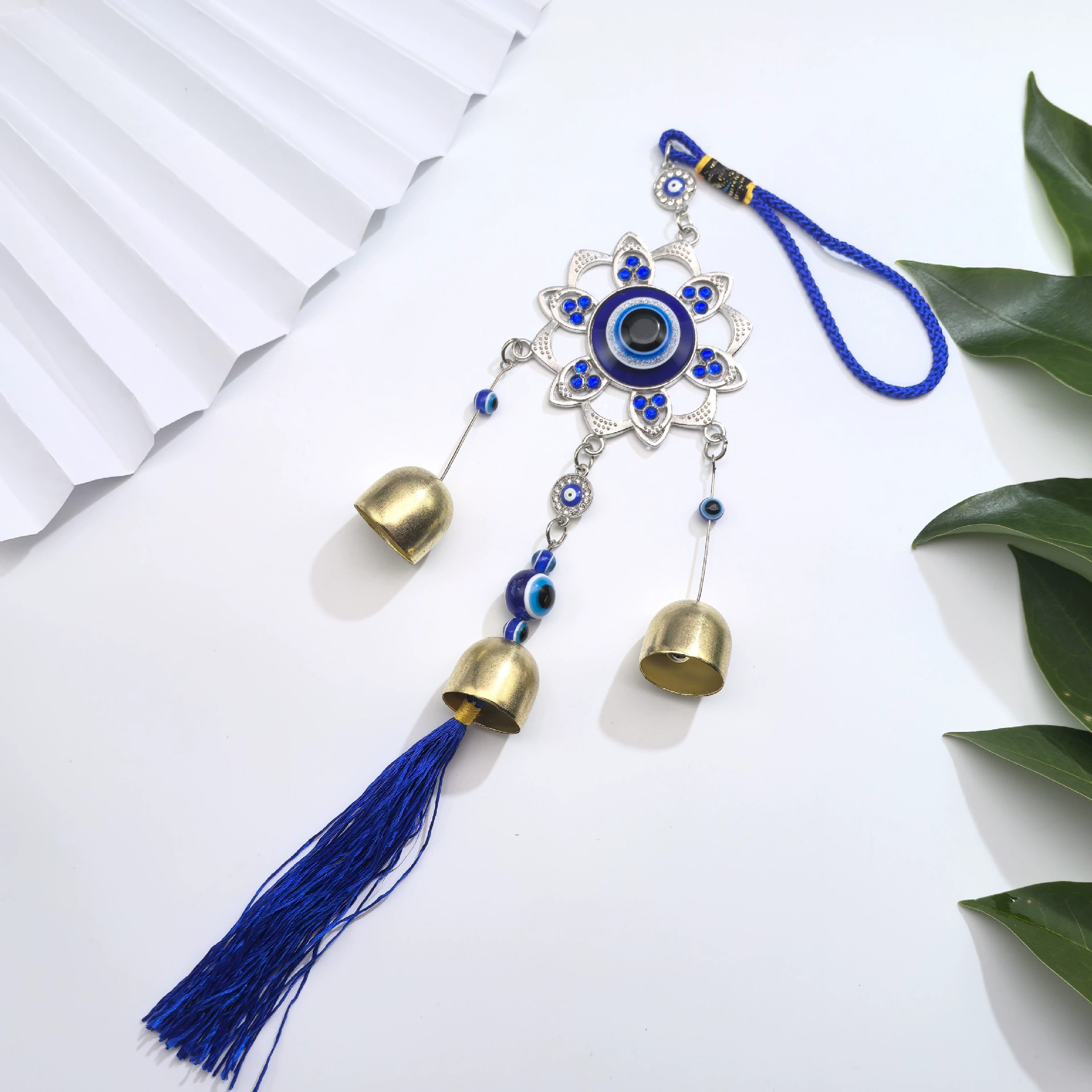 Металлический медный колокольчик подвеска дверной украшения бронзовый колокольчик колокольчик благоприятный ретро турецкий синий дверной колокол подвеска