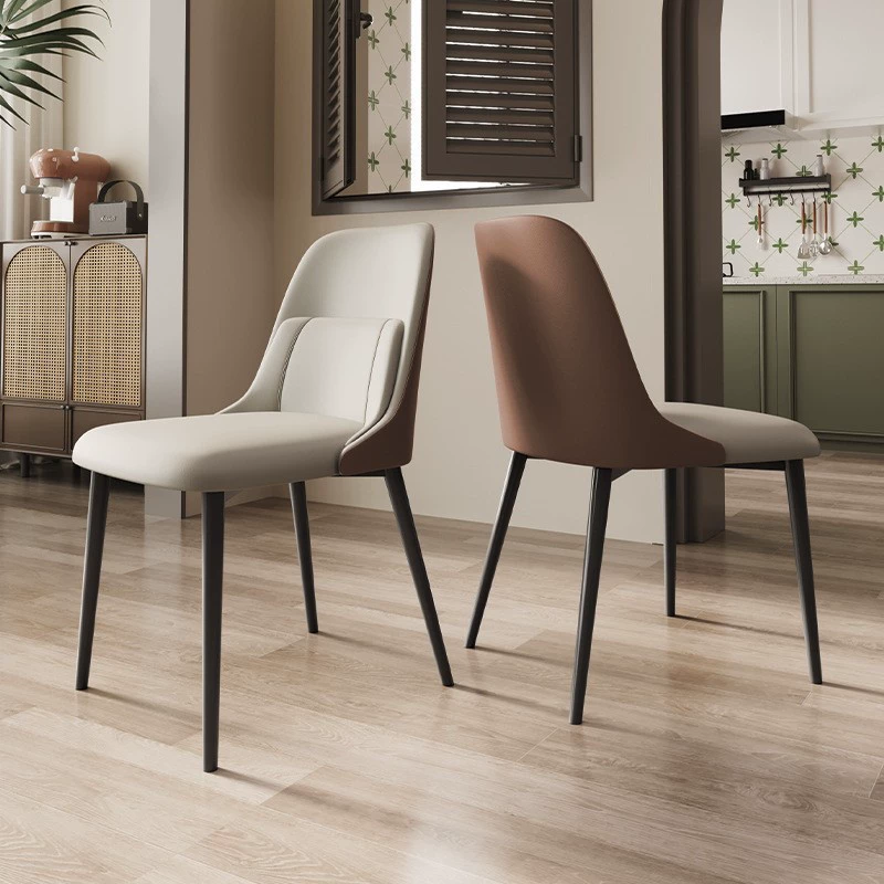 Скандинавский легкий роскошный простой домашний обеденный стул, кожаная подушка, спинка, стул для отдыха, современный простой стул для ресторана, стул для отеля