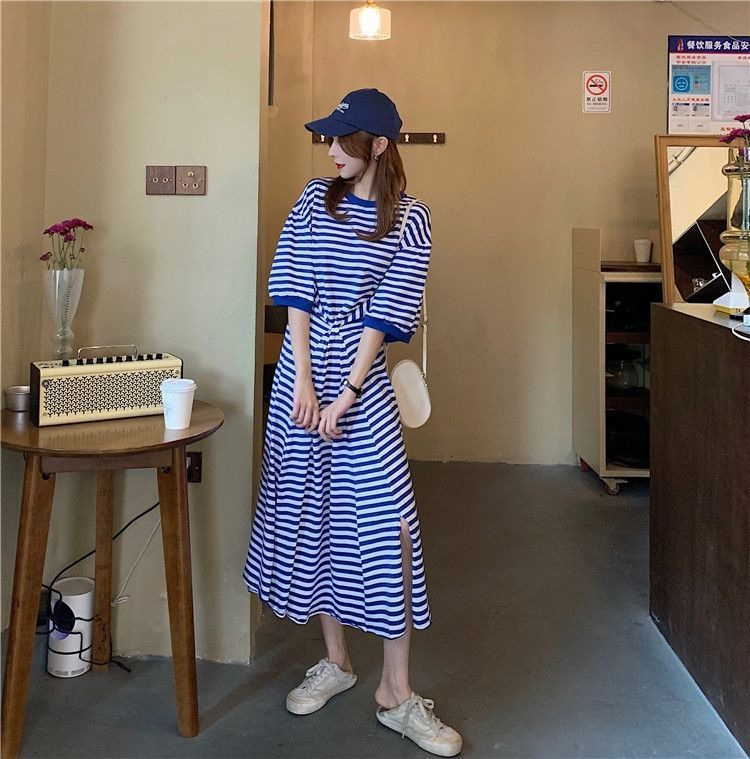 Blue Striped Dress Image 1