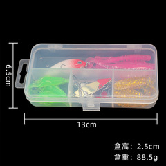 Factory wholesale 20 pieces of lure set with small grass shrimp, curly tail lead head hook, lure, shiny soft bait set box