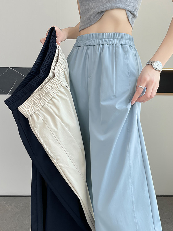 Quần culottes nữ ống rộng dáng suông chất liệu mềm mại mùa hè — Gạo hạnh màu