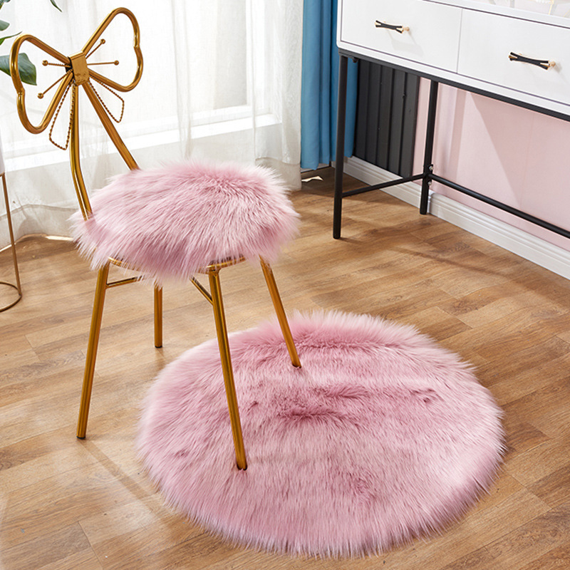 Cross-border Amazon imitation wool plush chair cushion butterfly chair cushion chair stool computer chair rocking chair round cushion