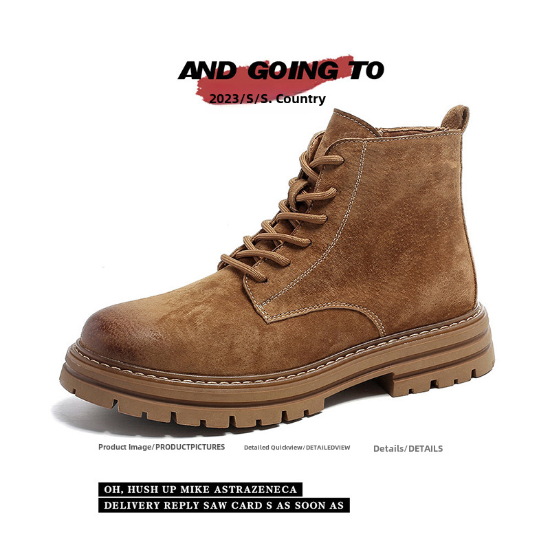 Vintage Martin Stiefel Herren 2022 Herbst Neue Kurze Stiefel Modische All-Match Rhabarber Stiefel Herren Britischer Stil Arbeitsstiefel Herrenschuhe_voghion.com