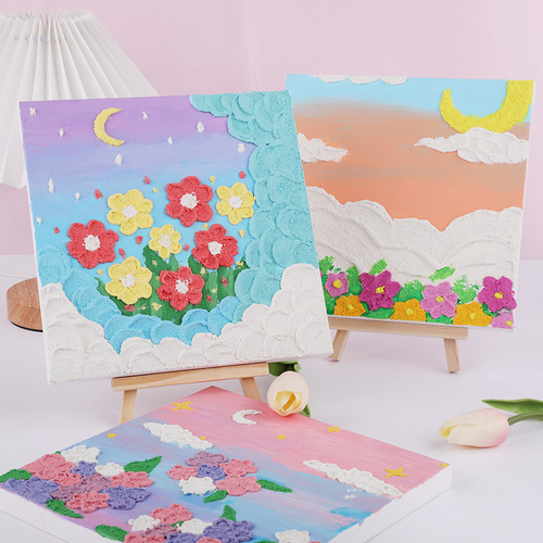 Children's Hand-painted Texture DIY Material Kit Kindergarten Craft Making Quartz Sand Decorative Painting Tools Set