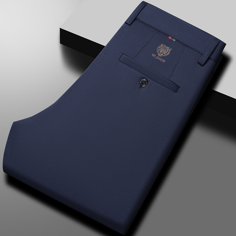 Pantalones casuales de seda de hielo para hombres, pantalones delgados y sueltos de verano, pantalones comerciales, pantalones fríos y secos rápidos para hombres