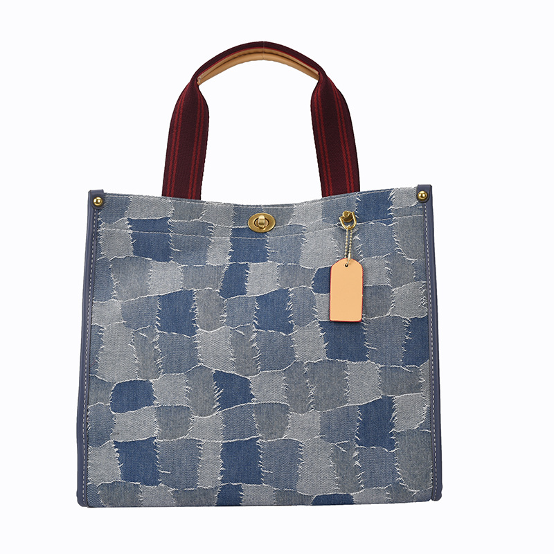 Denim bolsa portátil de gran capacidad femenina 2022 transfronteriza nueva bolsa de mensajero de hombro bolsa de mano retro en stock