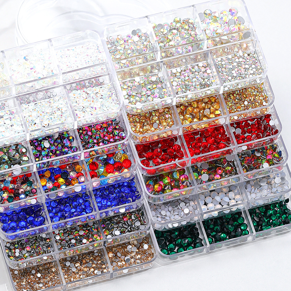 Cross border Nail enhancement Rhinestone Flat Drill AB Champagne 6 Nail Drill Stick drill diy Nail Jewelry wholesale