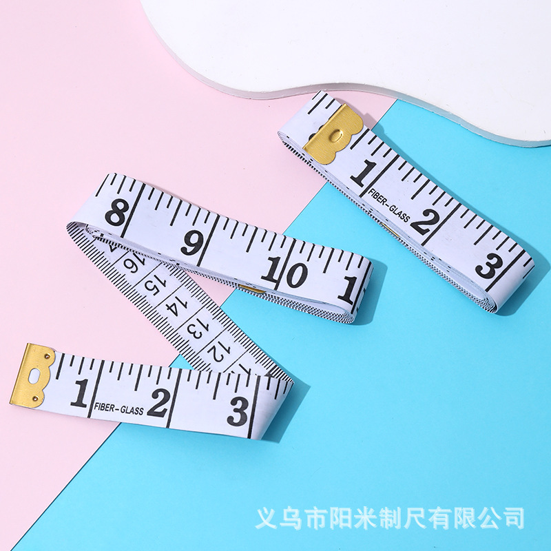 Spot 150cm soft ruler portable waist circumference tape ruler tailoring ruler measuring coat ruler white black feet small tape ruler batch