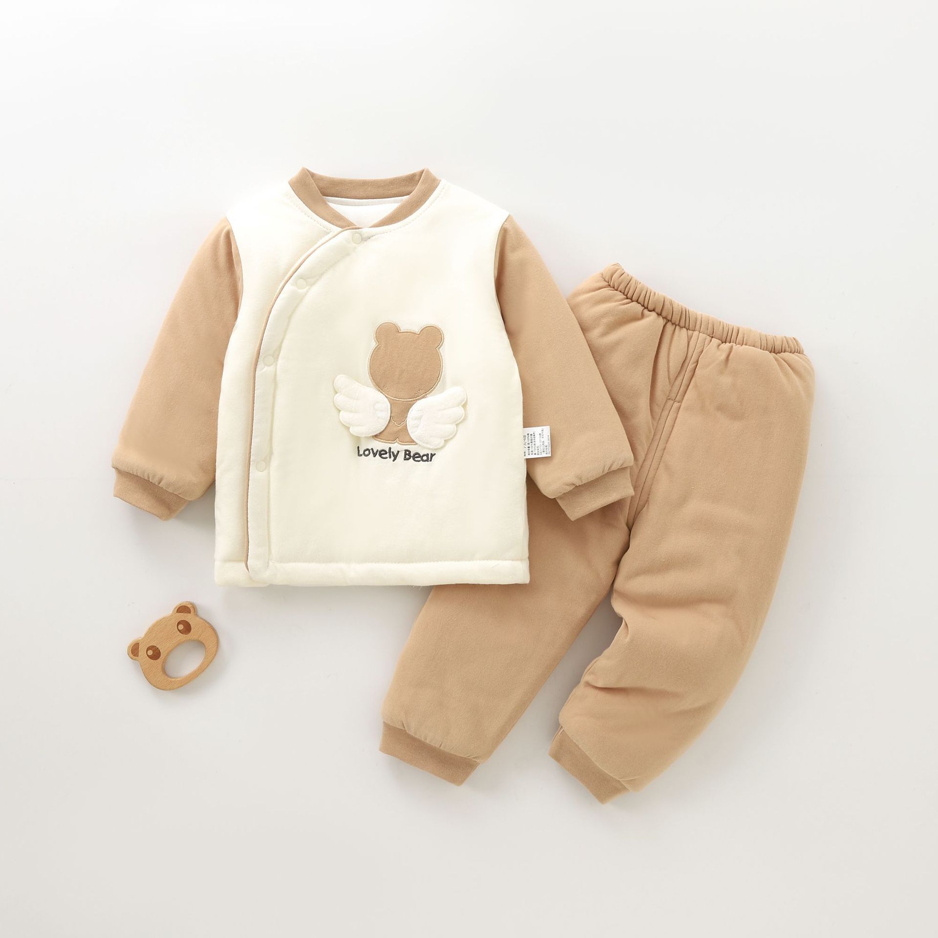 Baby Intimates Set Winter Warm Thickeneded Quilted Type a Boneless Cotton Jacket 3-18 Months Baby Pajamas Autumn and Winter Style