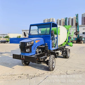 Four-Wheel Drive Concrete Mixing Tank Truck for Rural Infrastructure, Four-Wheel Drive Mixer Truck for Road Paving, Cement Tank Truck Transport