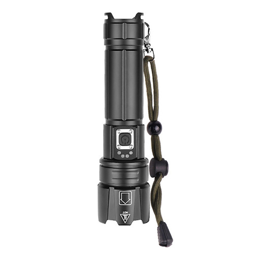 Cross-border P70 Multifunction Flashlight with Strong Beam, Long Range, Telescopic Zoom, Power Bank Flashlight, Aluminum Alloy Flashlight