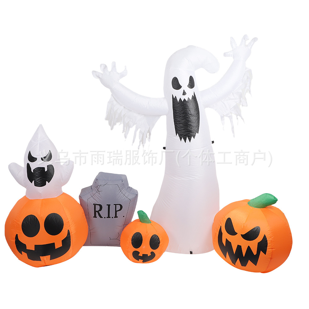 Halloween transfronterizo calabaza fantasma blanco luminoso molde de aire patio decoración al aire libre fábrica de adornos directos spot