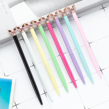 新款鹿头圆珠笔创意卡通女生可爱造型笔可镭射logo多色金属水晶笔