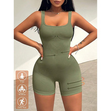 D 24433 Rib square neck jumpsuit ���Ʒ��������
